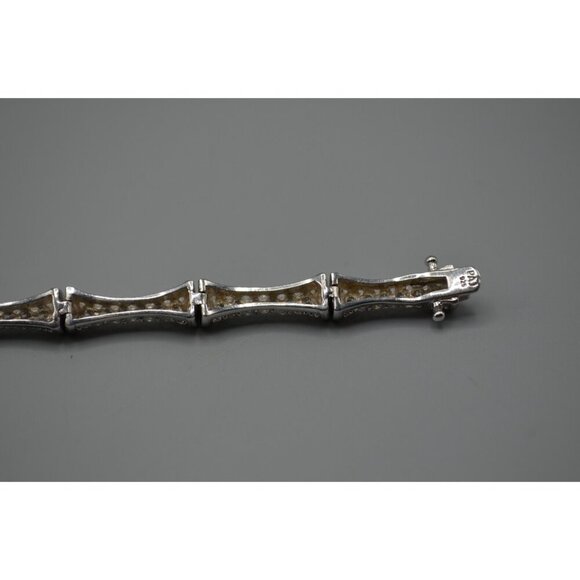 Hour Glass Bead Bracelet 925 PAJ Sterling Silver Clear Stone Hourglass 20.34g 8" - Picture 6 of 10